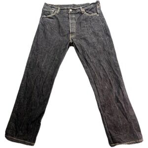 Levi Strauss 501 Mens Dark Wash Straight Leg Jeans W38 L32